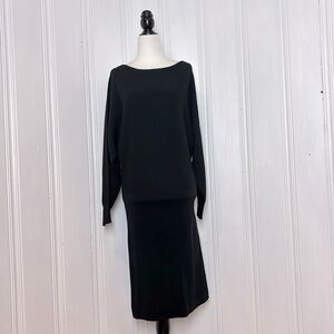 J.CREW Wool Blend Black Batwing Dress